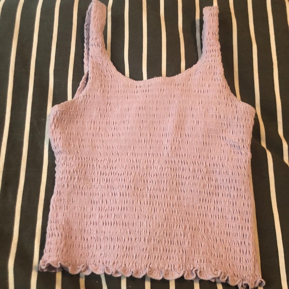 Hollister ribbed purple tank